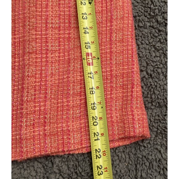 J Crew No 2 Pencil Skirt SIZE 8 Orange Tweed Plaid Cotton Wool Preppy Academia - Picture 10 of 10
